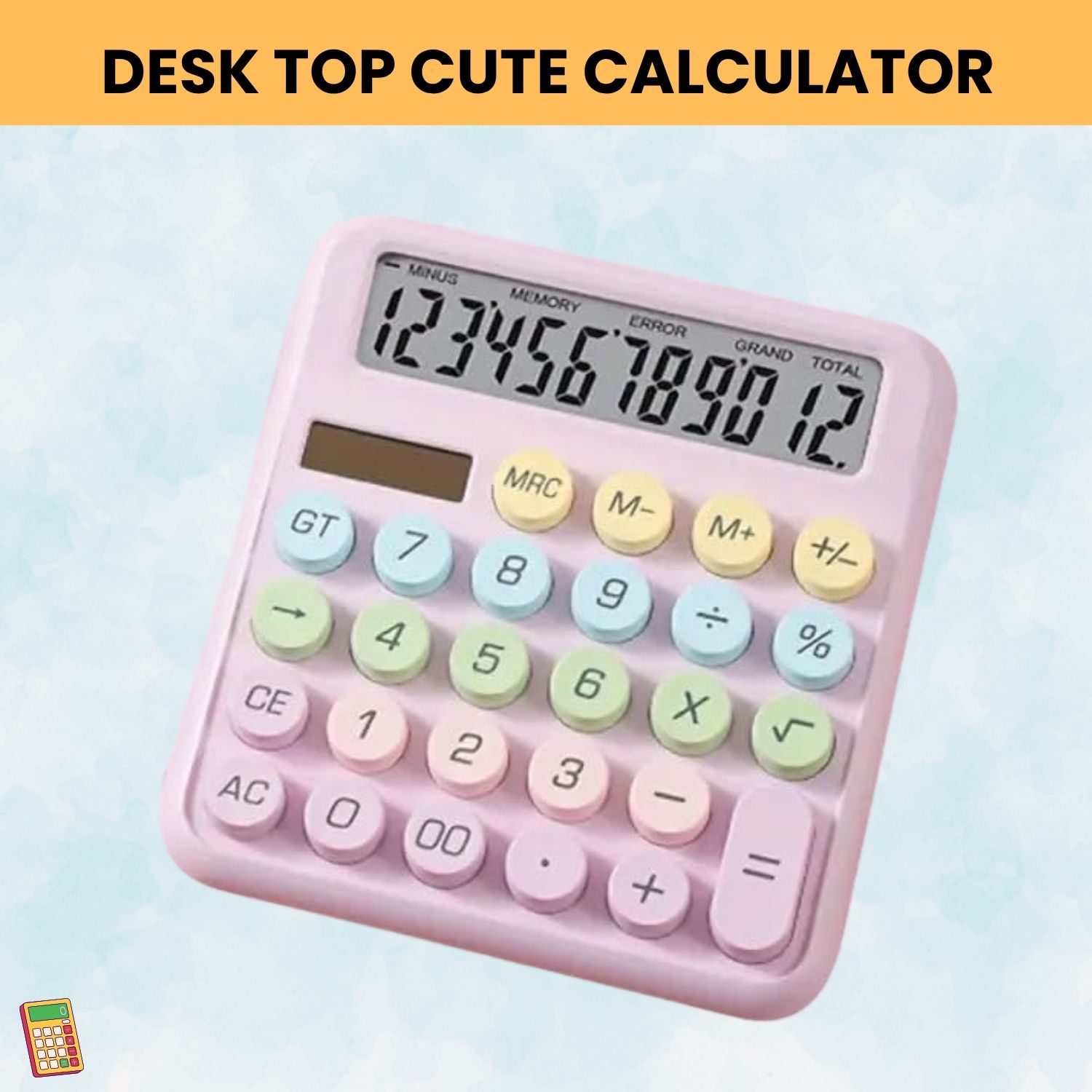 sacro Desktop Cute Calculator, 12-Digit Large Display With Aesthetic Candy ColorT374 Desktop Cute Calculator, 12-Digit Large Display With Aesthetic Candy ColorW374 Basic Calculator-picture-34