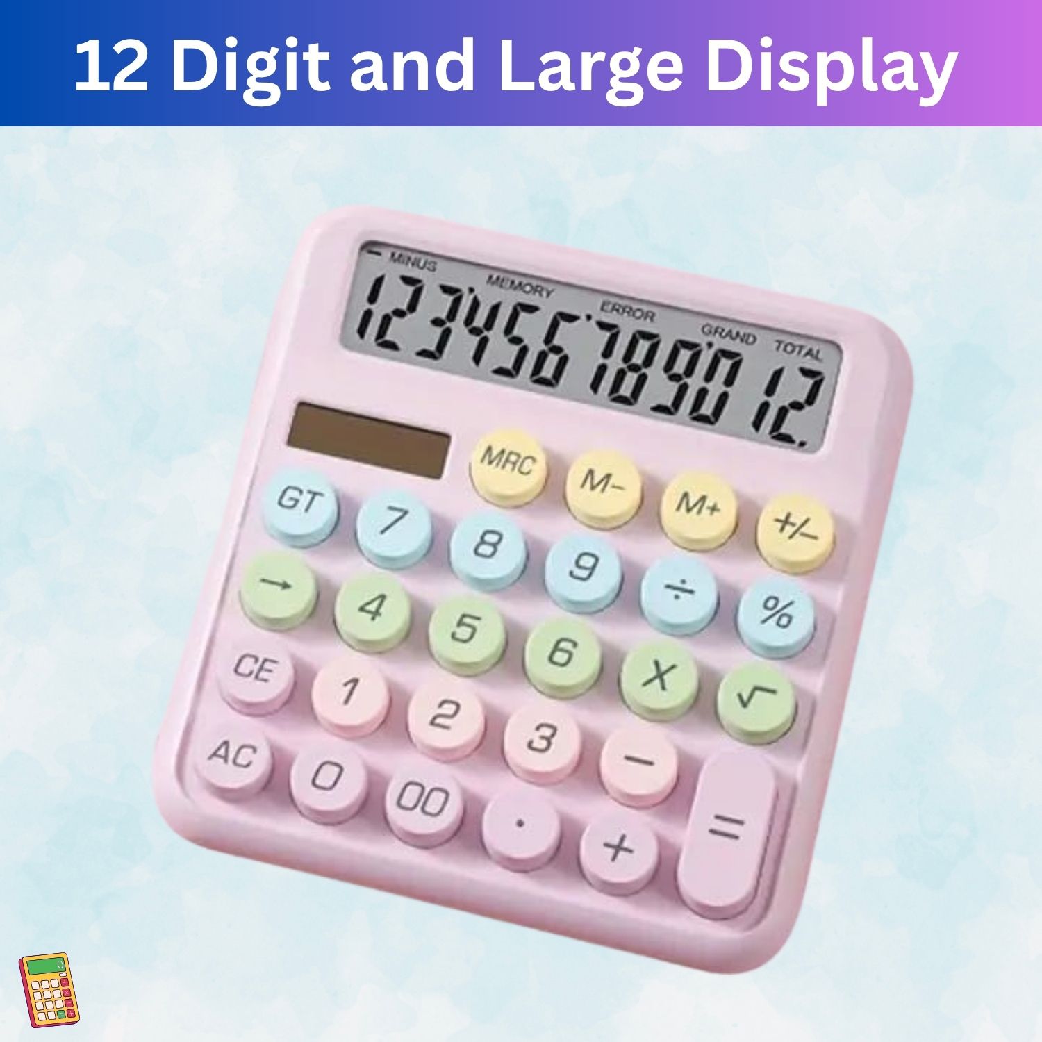 frony Desktop Cute Calculator, 12-Digit Large Display With Aesthetic Candy ColorU112 Desktop Cute Calculator, 12-Digit Large Display With Aesthetic Candy ColorQ112 Basic Calculator-picture-25