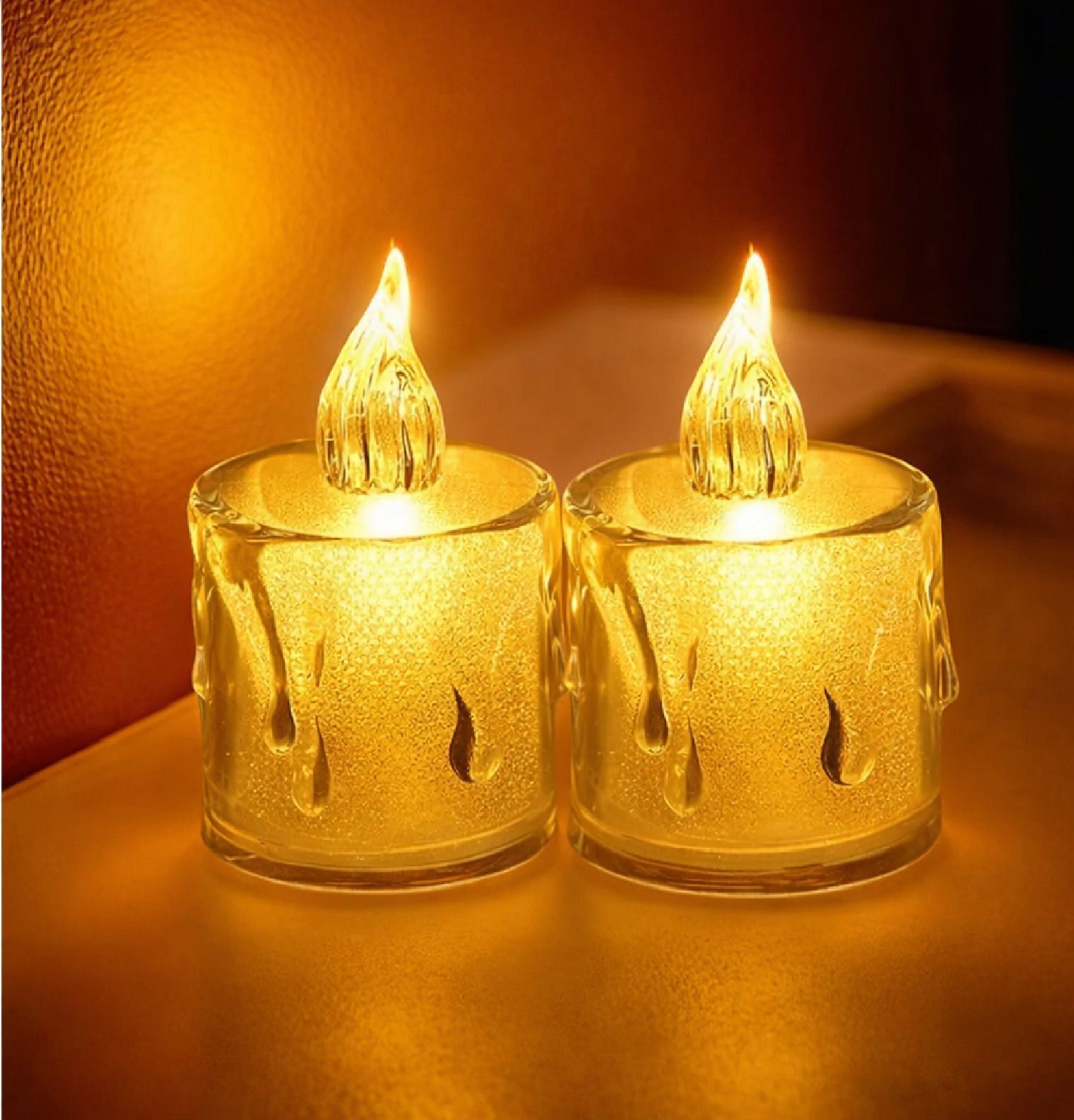 Flameless & Smokeless Transparent Acrylic Led Tea Light Forest Design Candle-image-11