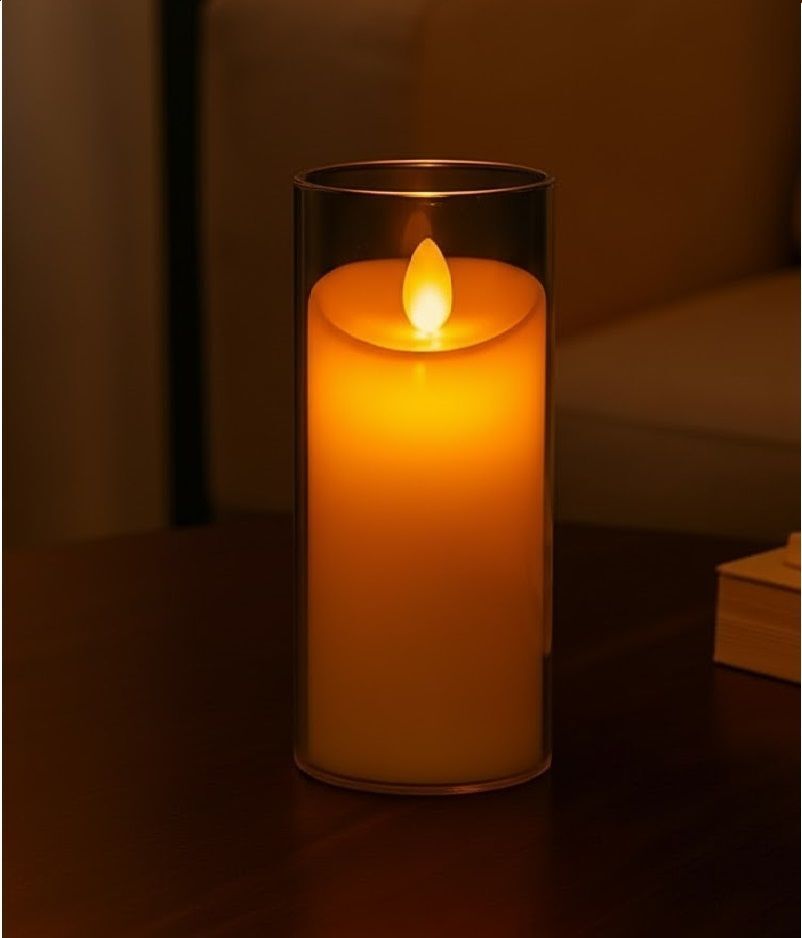 Battery Operated Flickering Pillar Candle Looks Like Real Candle-image-47
