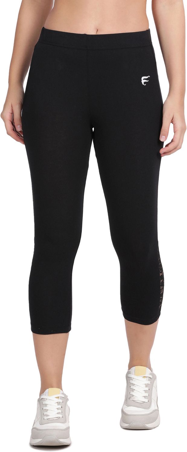 Women 3/4th Cotton Lace Style Capris Pants Women Black Capri-image-22