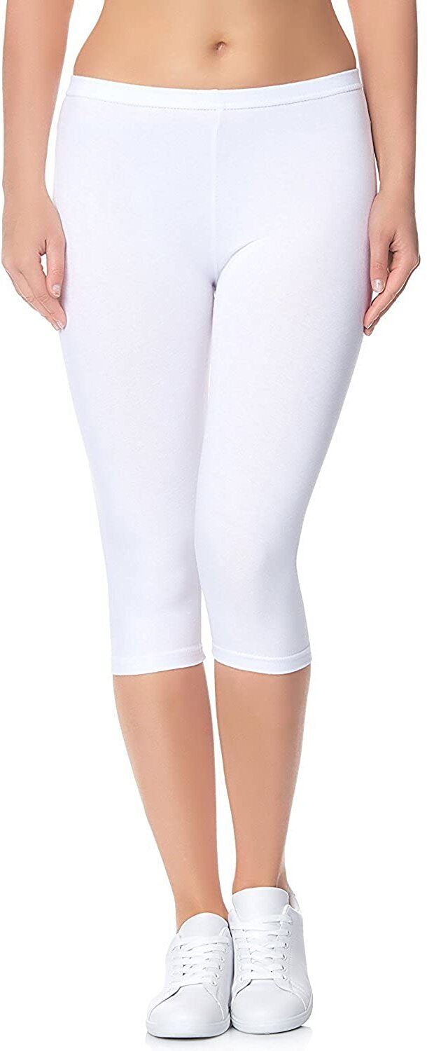 Women Capri/Half Short Leggings /Lycra Capri For Yoga Women Women White Capri-image-8