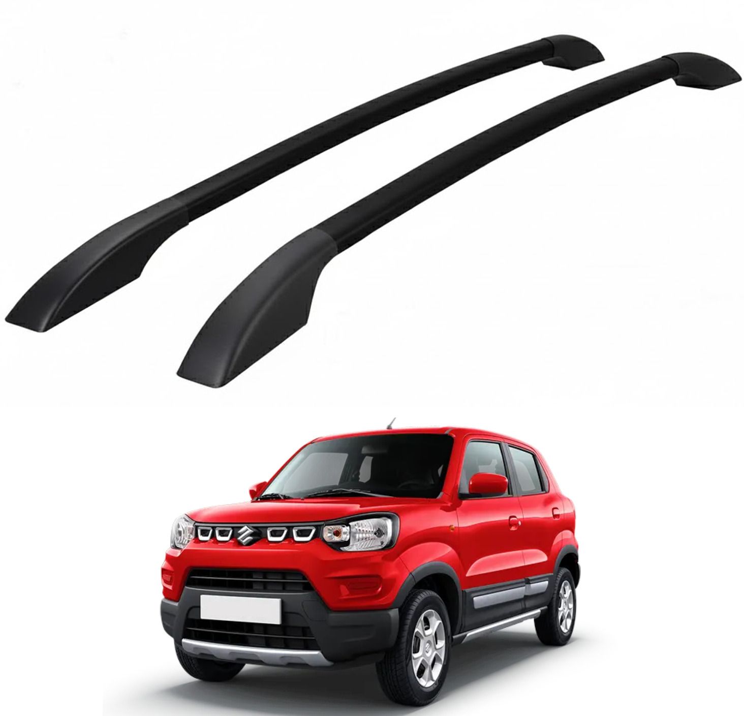 Universal Fit Metal Sleek Black Roof Rails for Maruti Suzuki S-Presso (All Cars) Car Beading Roll For Hood-image-9