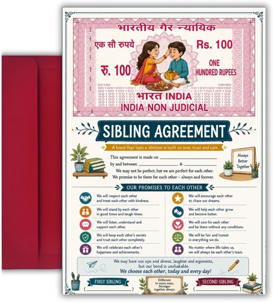 8.3x11.7inch Sibling Agreement Contract Self Fill-In Greeting Card-image-47
