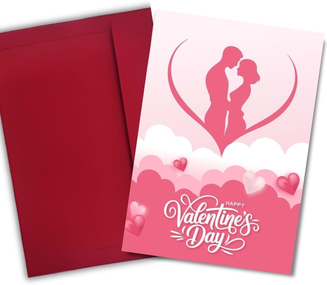 aanyacentric 8.3x11.7inch Valentine's Day with Premium Red Envelope Greeting Card-picture-3