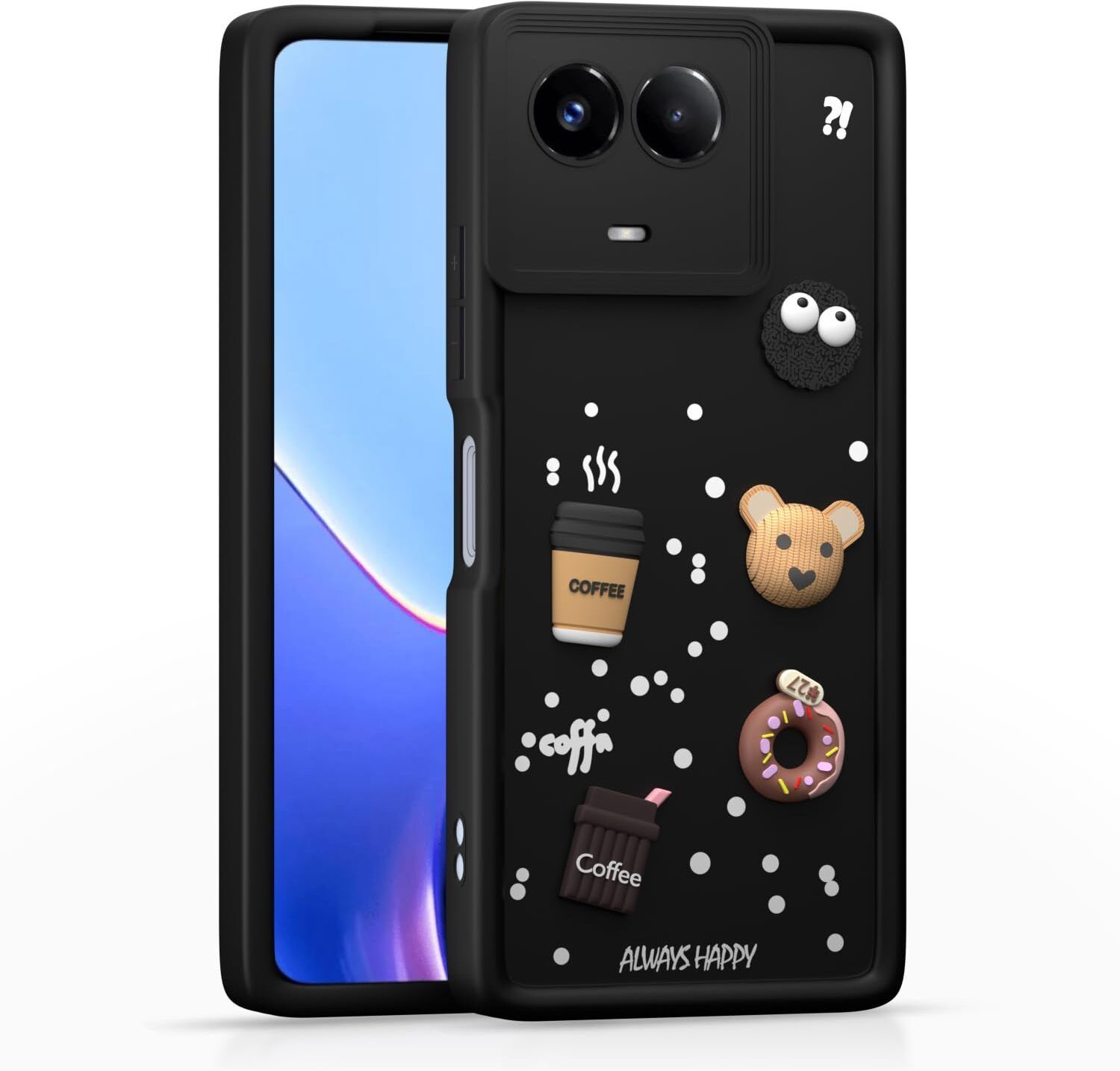 Back Cover for Realme 11x 5G | Smile Taddy |3D Ball Bear |Milk Donut |Coffee Cup-image-33