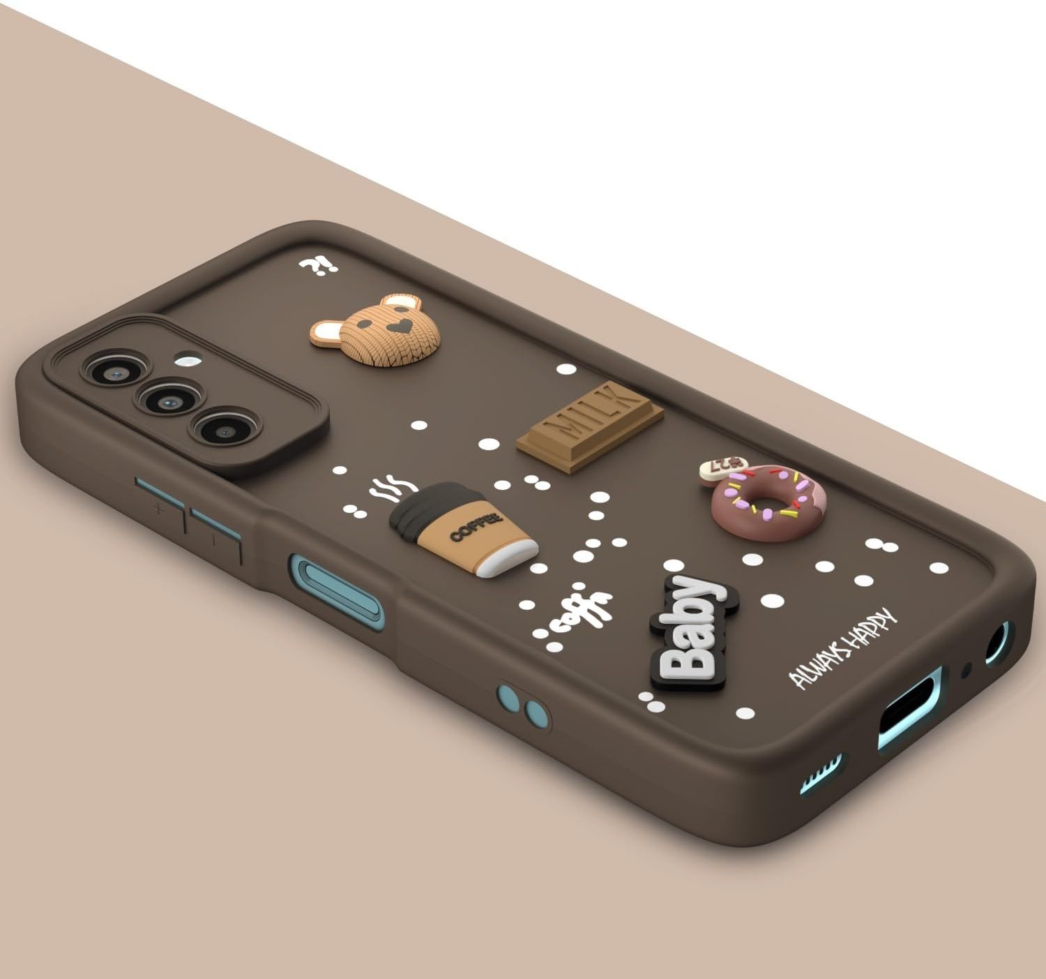 Back Cover for Samsung Galaxy A14 (5G) | Smile Taddy |3D Ball |Milk Donut |Coffee Cup-image-21