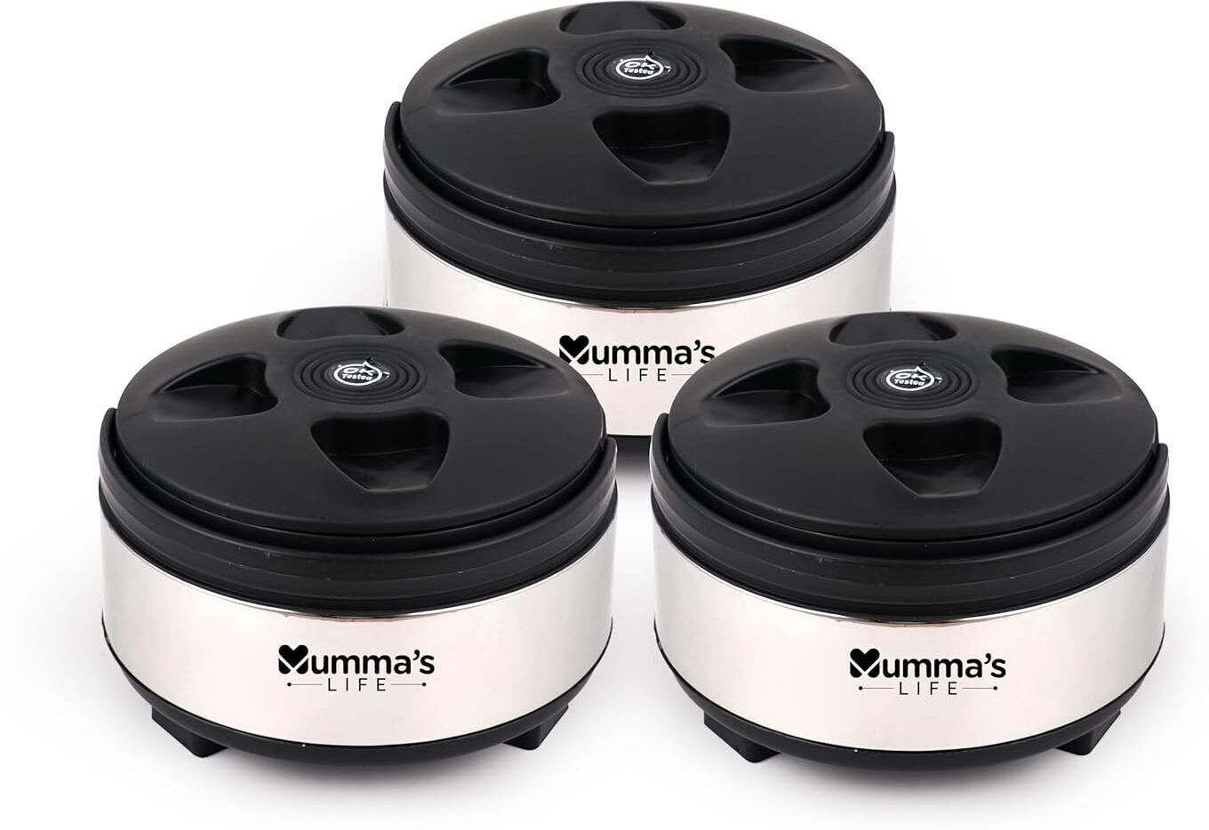 mumma's life Stainless Steel Pack of 3 Thermoware Casserole Set-picture-28