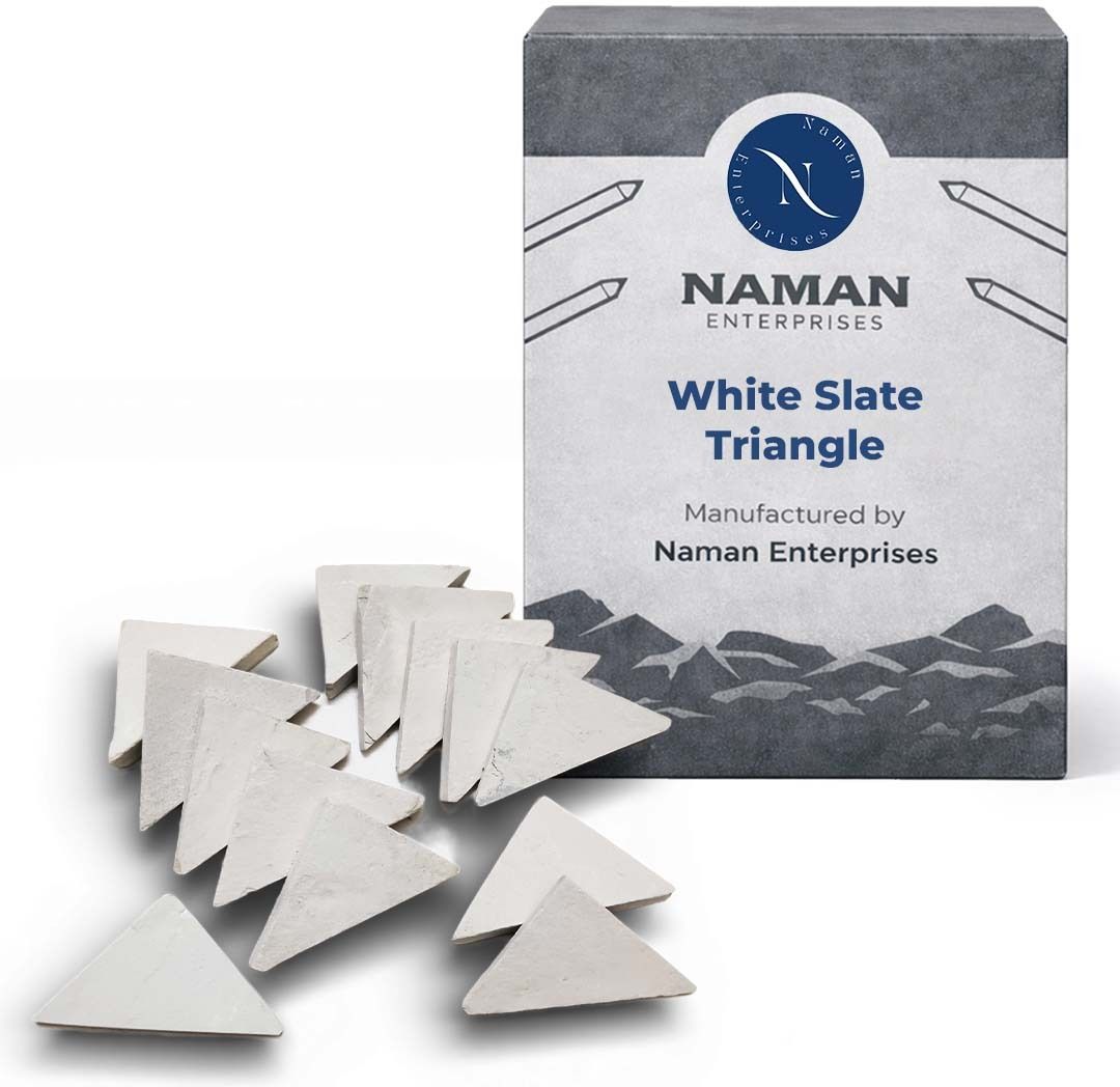 naman enterprises Slate pencil White slate triangle 1KG pouch of slate pencil triangle Slate pencil Slate pencil-picture-25