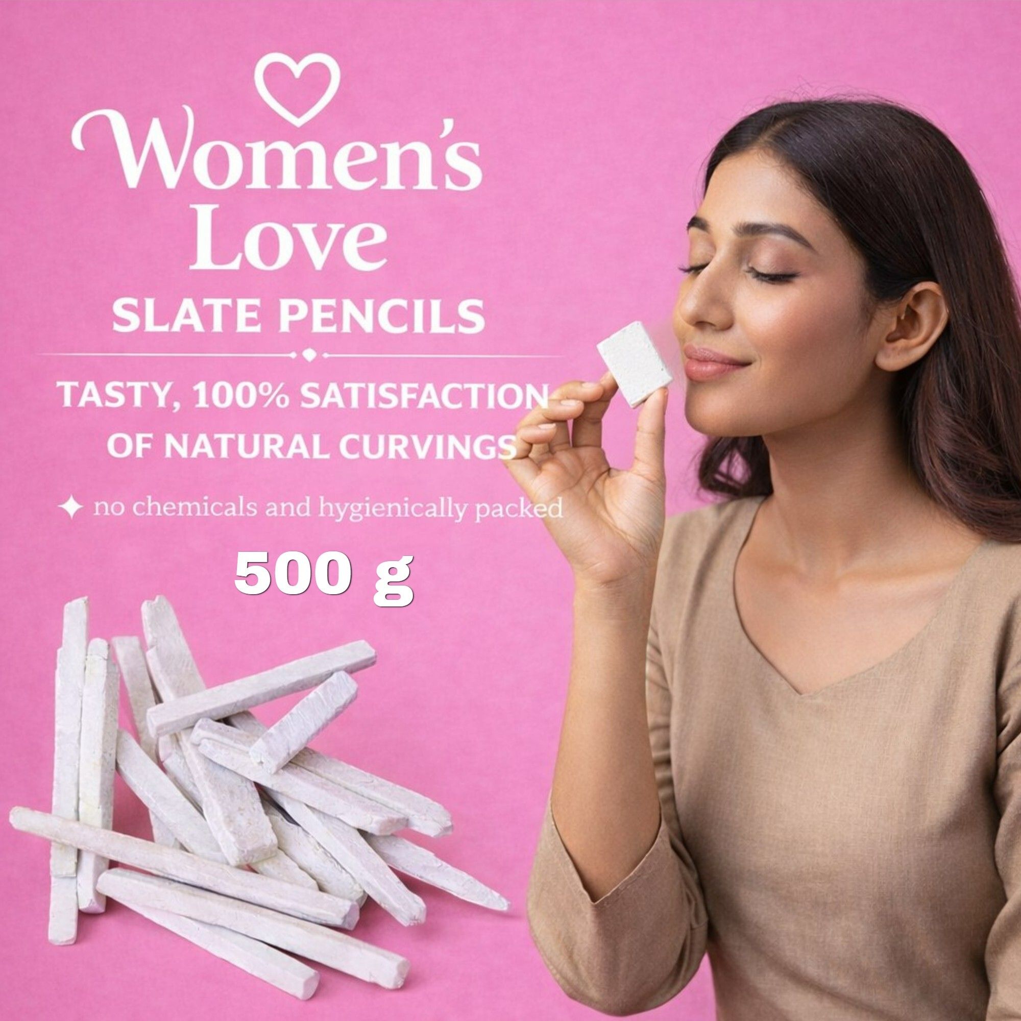 500g Natural Slate Pencils for Eating and Writing Full Crunchy Edible White tasty Chalk box , Premium Quality Pencil Bars Multi Purpose Use-image-7