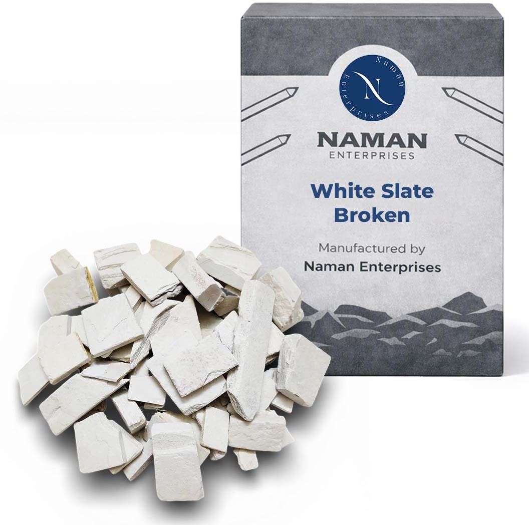Slate pencil White slate broken 1KG pouch of slate pencil tukda Slate pencil Slate pencil-image-28