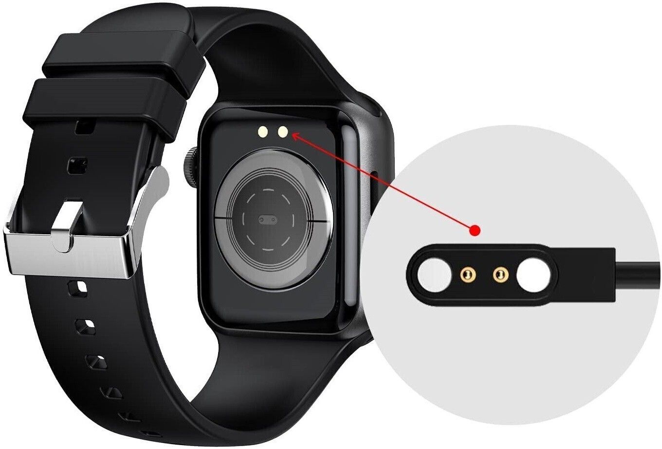 OGAM Smart Watch 2 Pins Magnetic Suction Charger Cable Compatible Charging Pad-picture-17