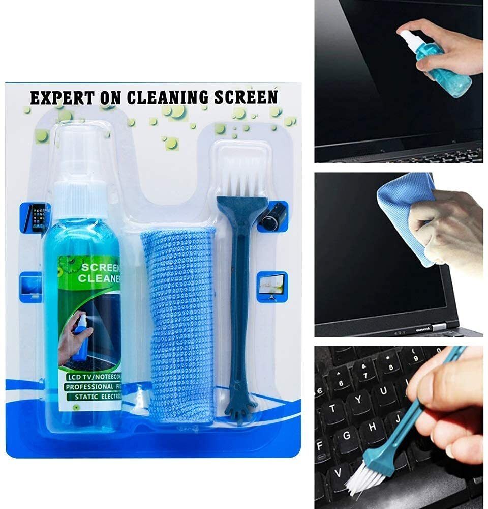 Nilesh (Pack of 1) 3-in-1 Screen Cleaning Kit with Soft Brush & Microfiber Cloth for Computers, Laptops-image-22