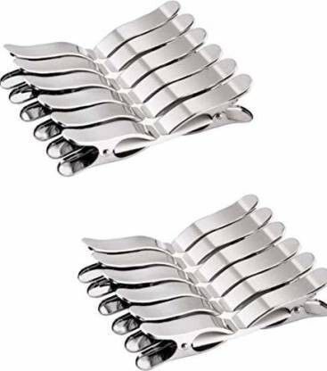 rj rojeno Heavy Quality Firm Grip Cloth Hanging Clips Set of 24 Pieces (2 Dozen) Steel Cloth Clips-picture-3