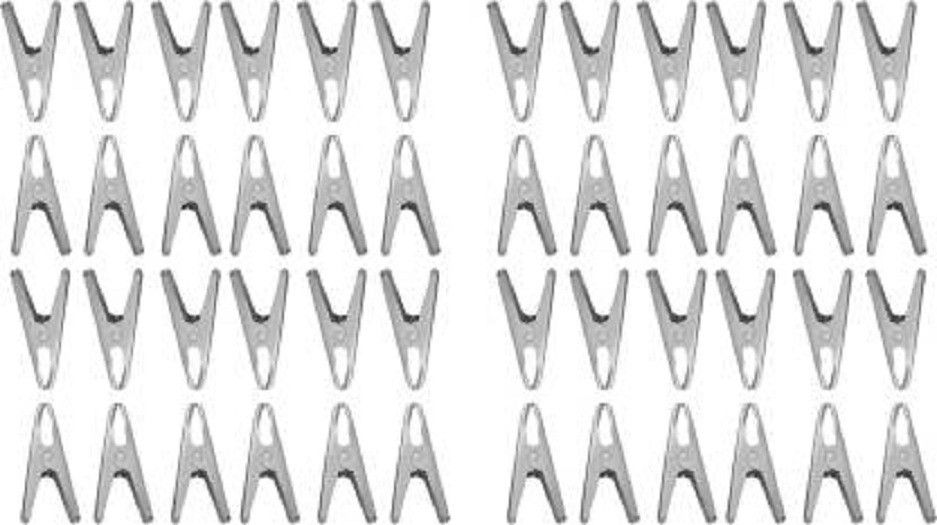 48PCs Cloths Clip Oreo Clips Clothes Drying Rope Hanging Pegs Pins Cloth Clip Stainless Steel Cloth Clips-image-11