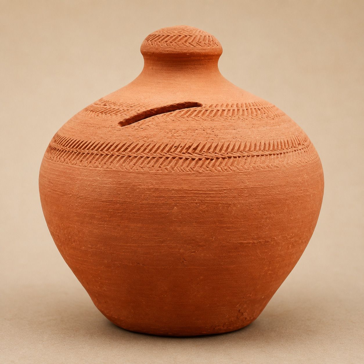 Traditional Mitti Gullak Coin Saving Bank Brown Color Coin Bank-image-12