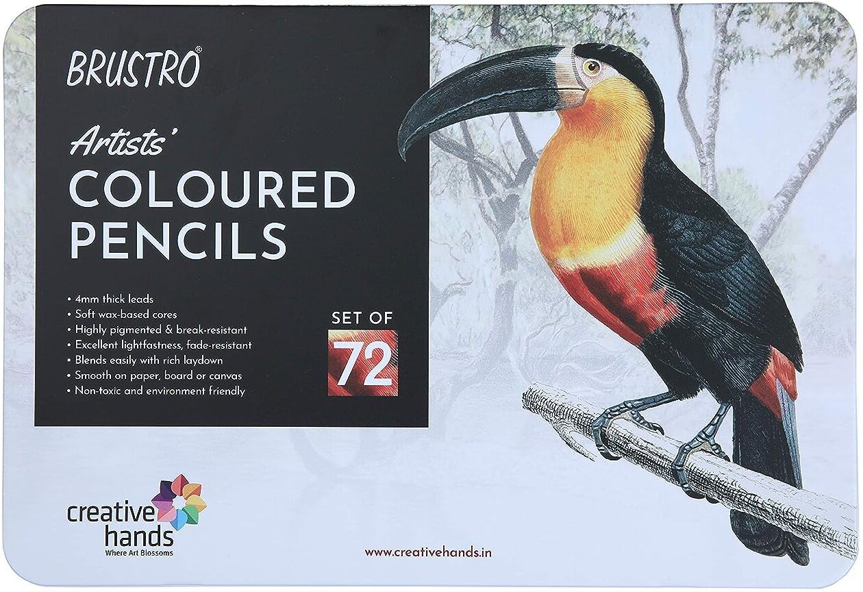 brustro ARTISTS' 4MM & SUPER SOFT COLOURED PENCILS , with elegant tin box ROUND Shaped Color Pencils-picture-10