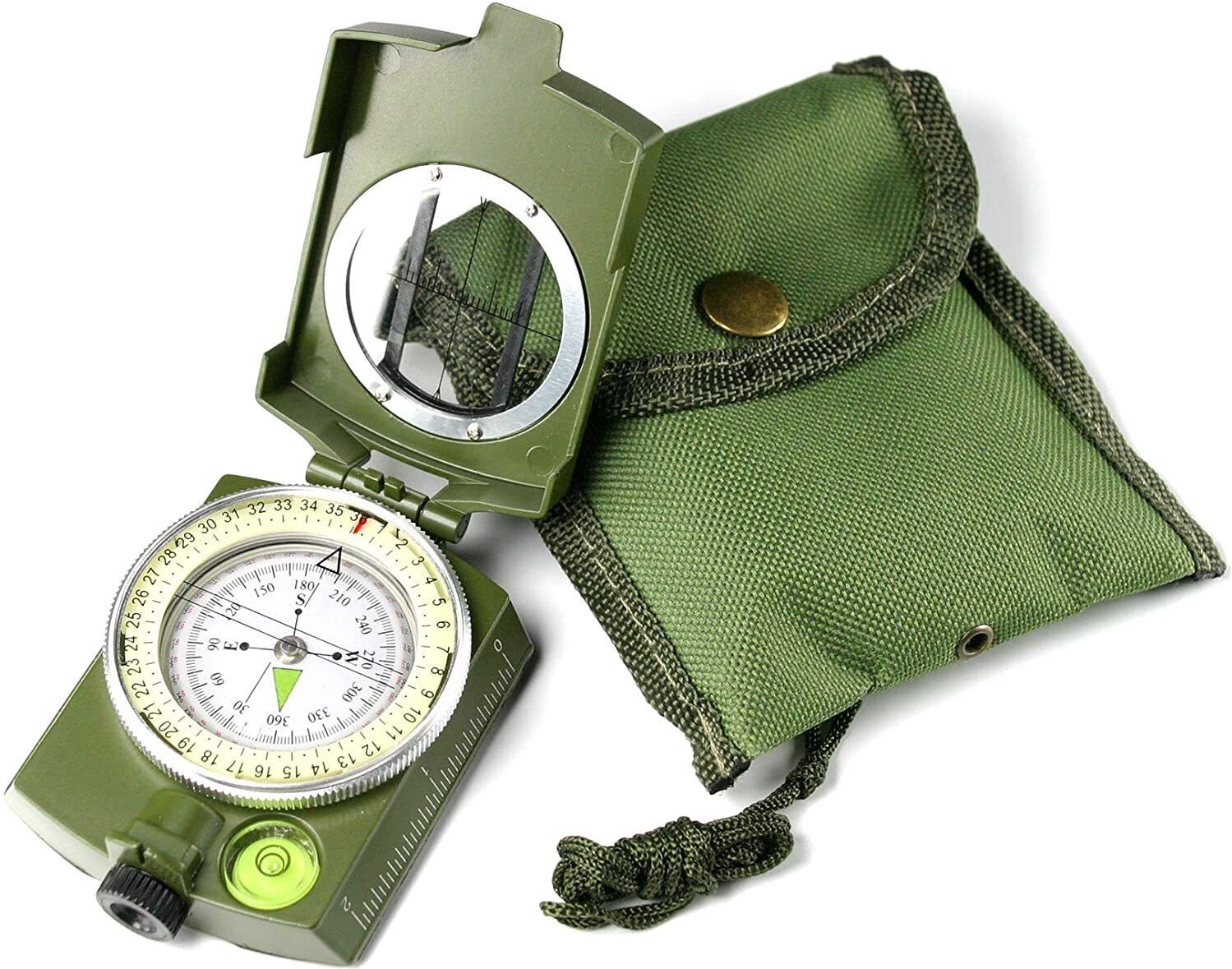 Navigation Compass Multifunctional Waterproof Sighting Compass with Pouch Compass