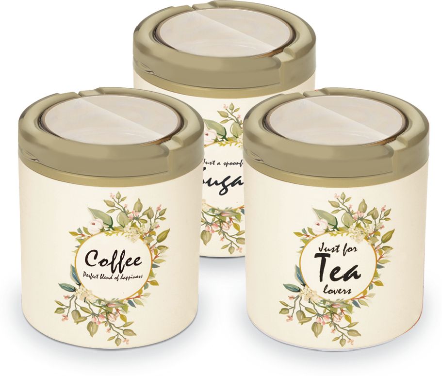 trueware Plastic Tea Coffee & Sugar Container- 750 ml, 750 ml, 750 ml-picture-44