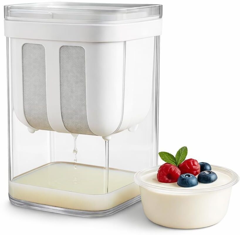 puhbrhy Greek Yogurt Strainer with Stainless Mesh Strainer with Lid Home Essential Maker Yogurt Maker-picture-14