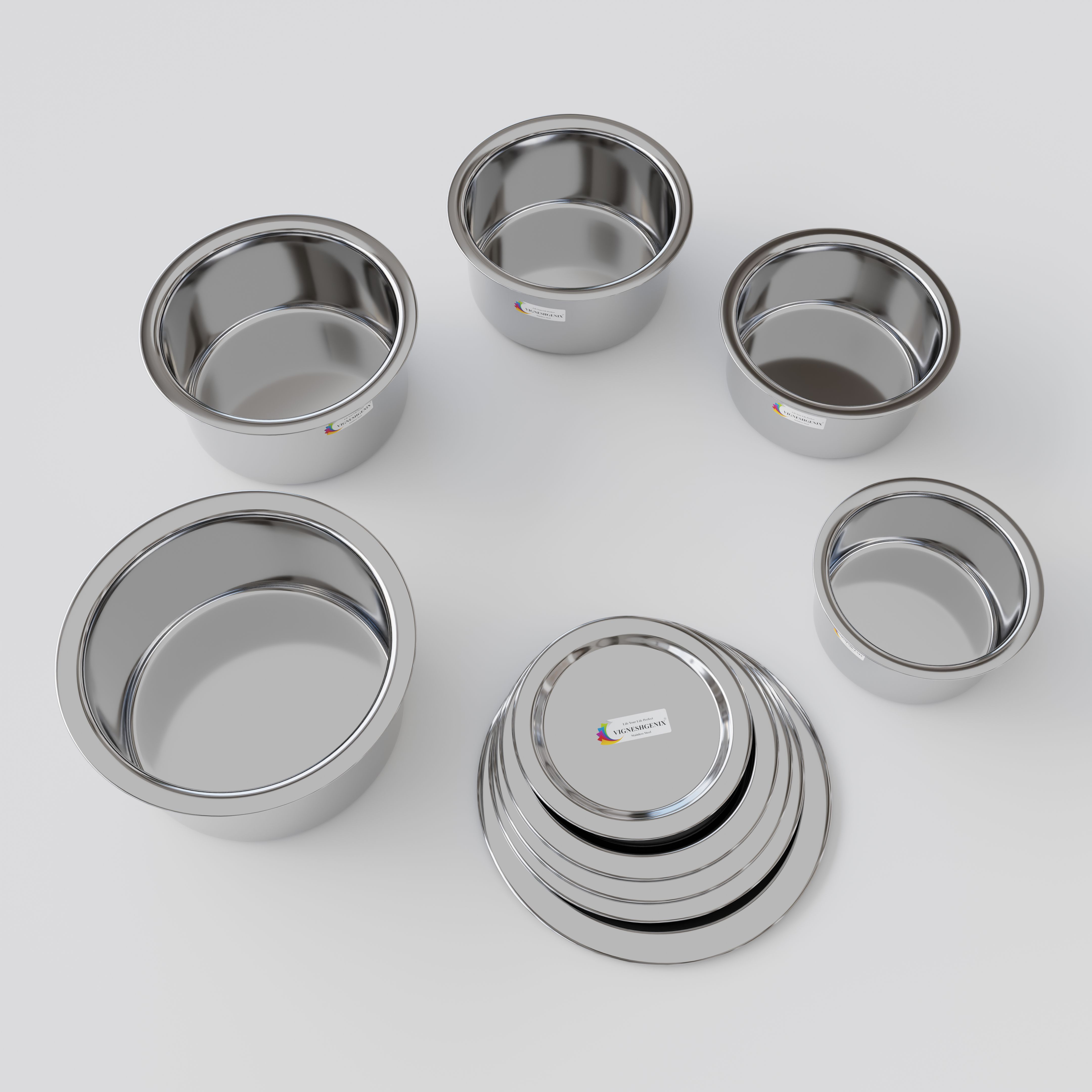 Stainless Steel Storage Bowl Stainless Steel Multi-Purpose Kitchen Tope / Patila Set of 5-image-11