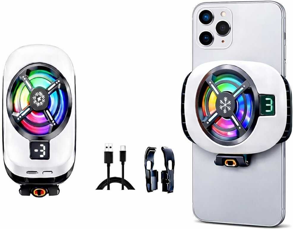 PAPLAJ ENTERPRISES RGB Gaming Mobile Cooler with LED Display Clip On Cooling Fan 1 Fan Cooling Pad-image-43