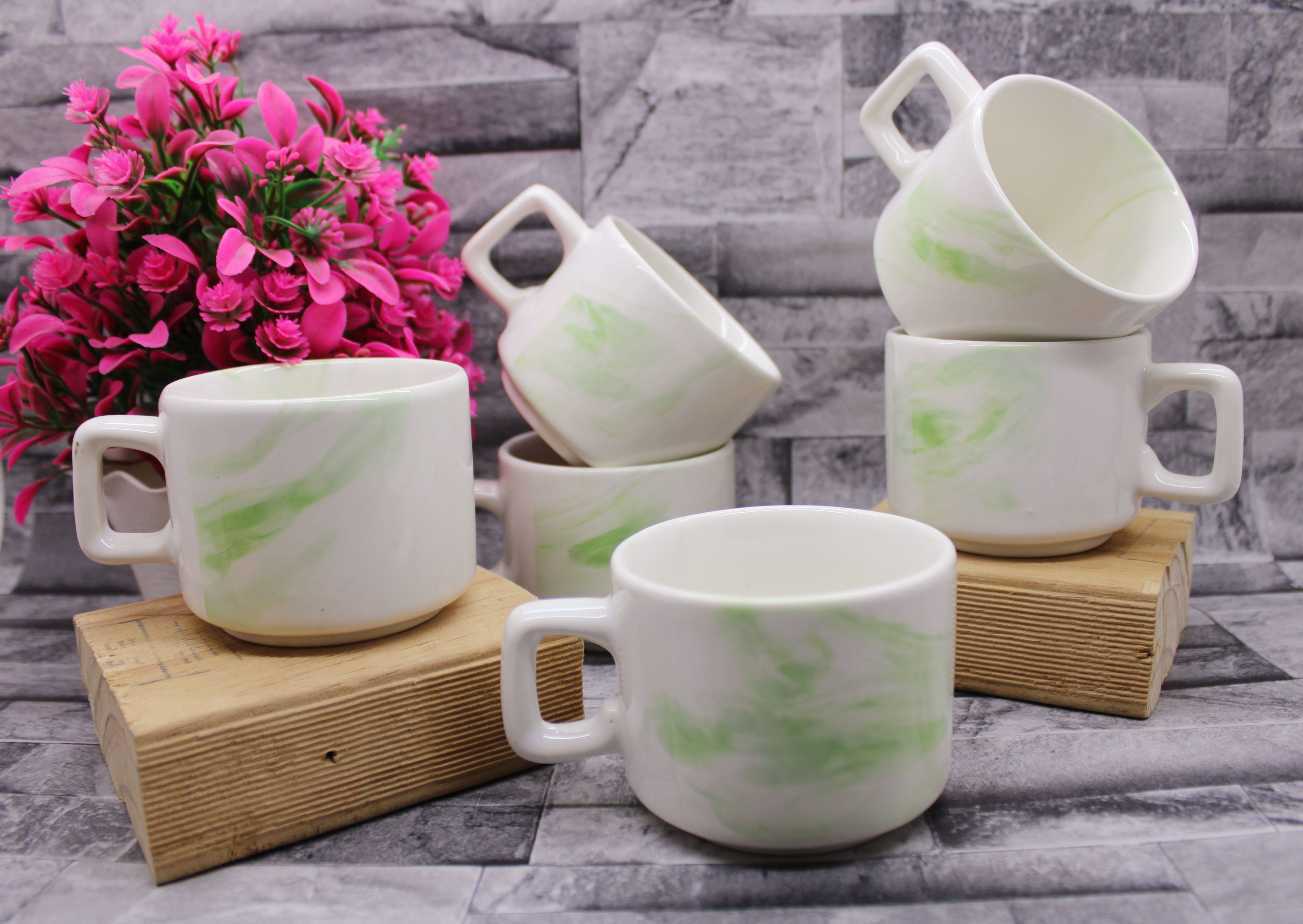 laghima jadon Pack of 6 Ceramic Coffee Cups & Tea Hotel Cup Round shape 130ML hand crafted-picture-33