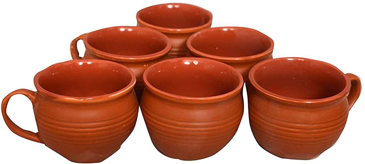 dkraft Pack of 6 Bone China Kullad cups Handmade kullad cups ,Kitchenware Tea/Coffee cup set-picture-20