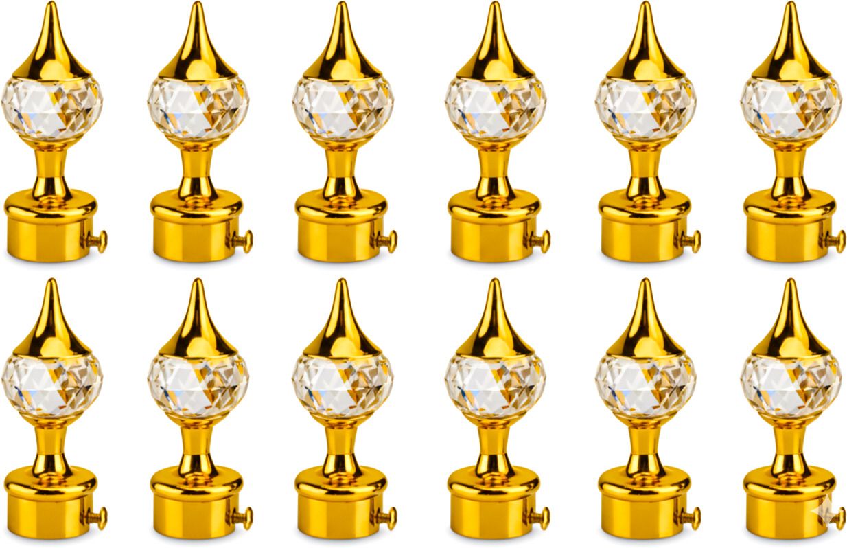 Gold Curtain Knobs, Rod Rail Bracket Metal-image-26