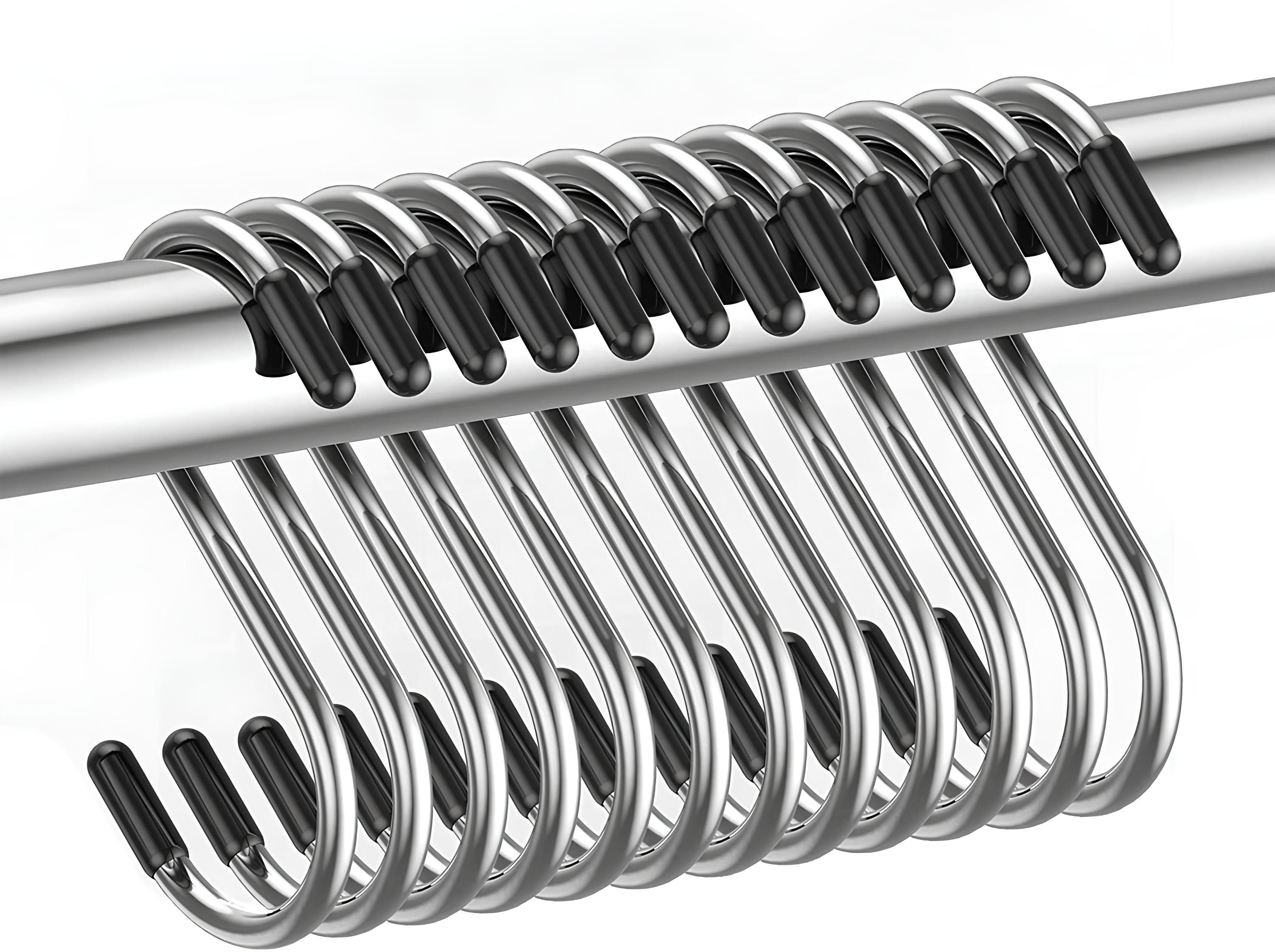 permafrost Heavy Duty S Shape Stainless Steel Hooks for Clothes,Pots,Wardrobe,Work Shop Curtain Hook-picture-13