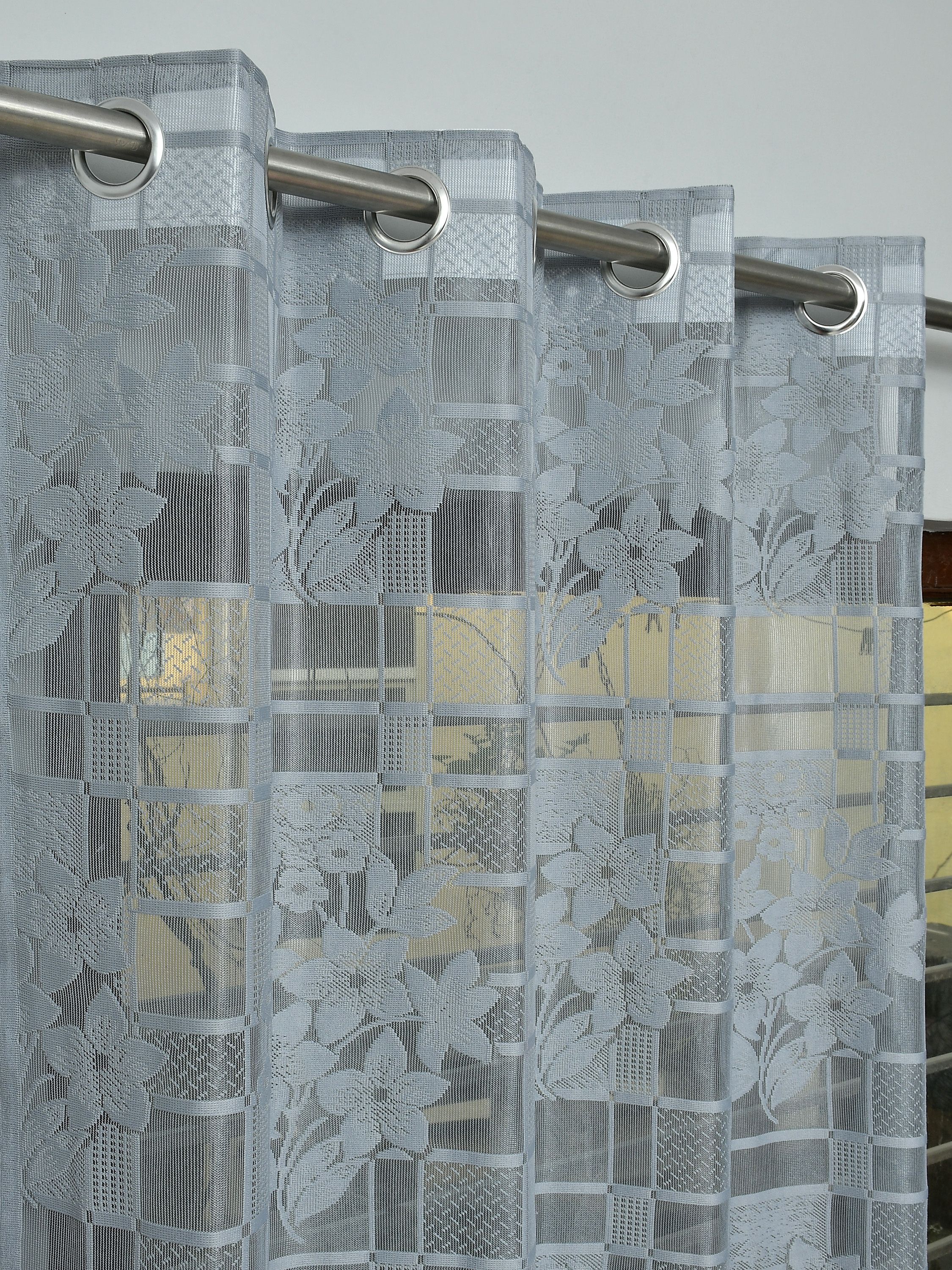 galaxy drape 213 cm (7 ft) Door Net Transparent Curtain (Pack Of 2)-picture-13