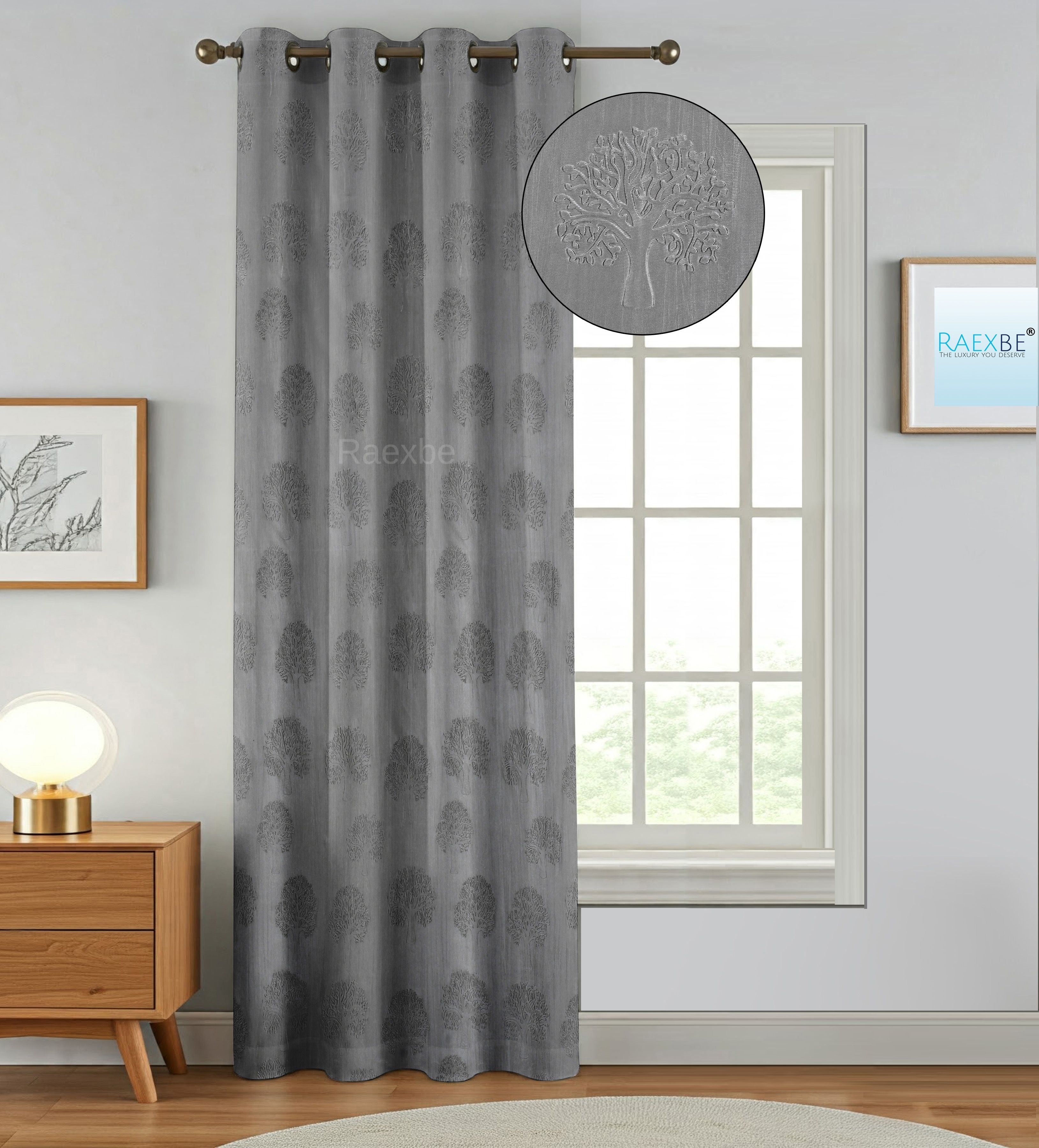 213 cm (7 ft) Door Polyester Room Darkening Curtain Single Curtain-image-8