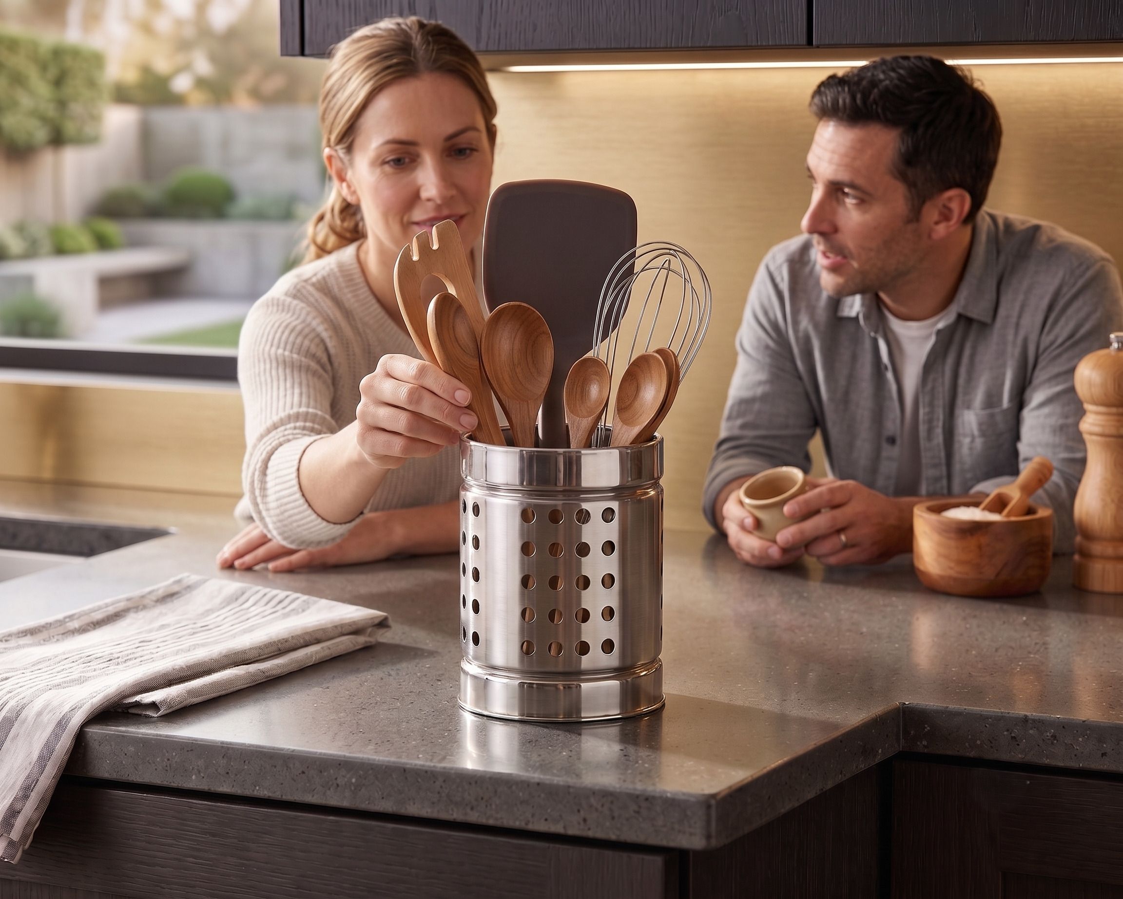 KEDAS ENTERPRISES Pro-Prep Utensil Stand Stainless Steel Cutlery Set-image-19