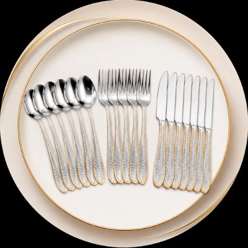 omkarixa Gold Look Cutlery Set Stainless Steel Cutlery Set-picture-2