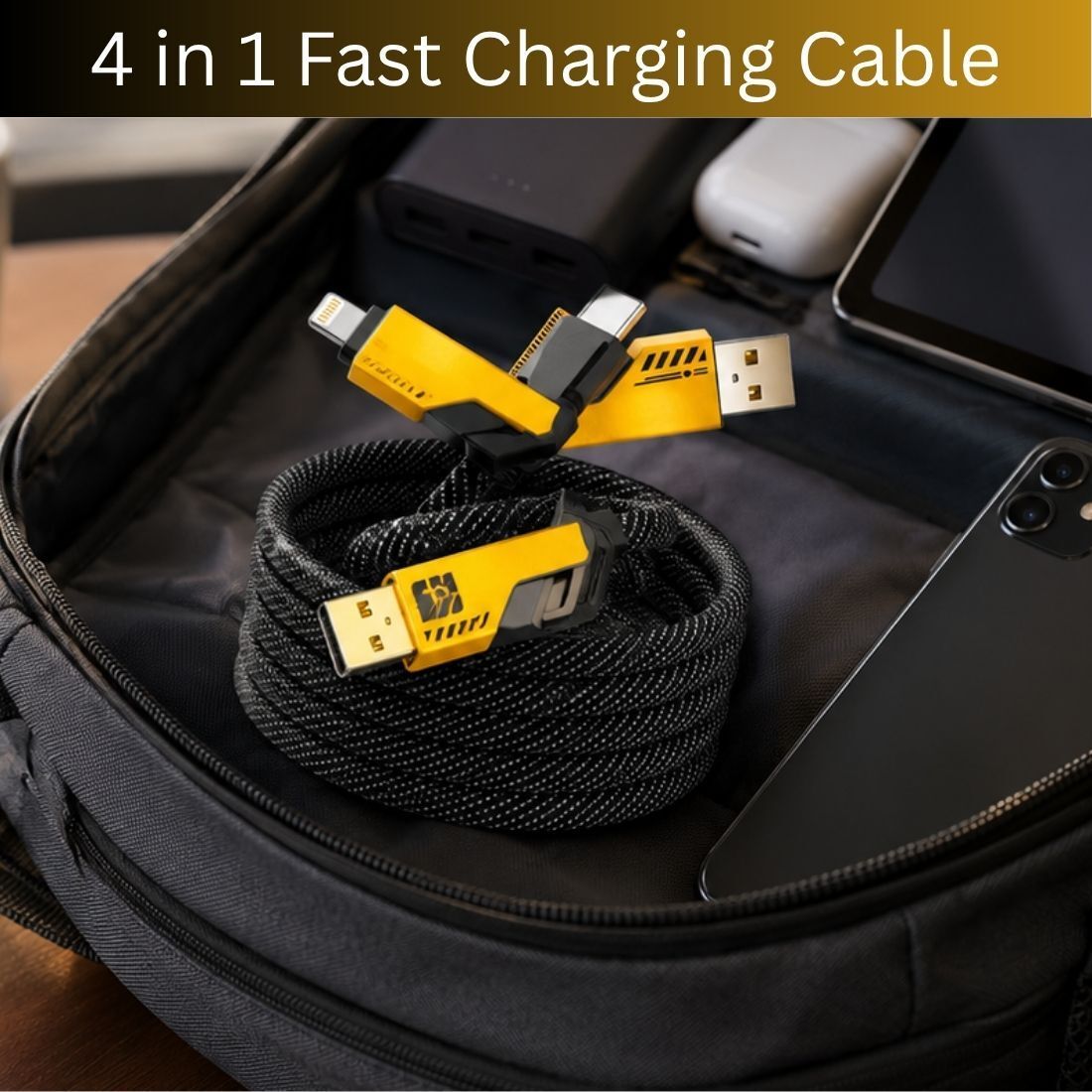 SYARA 4-in-1 Cable 1 m 4 in 1 Multi Function Fast Charging Cable for Android, iPhone & Other DeviceR127-image-28