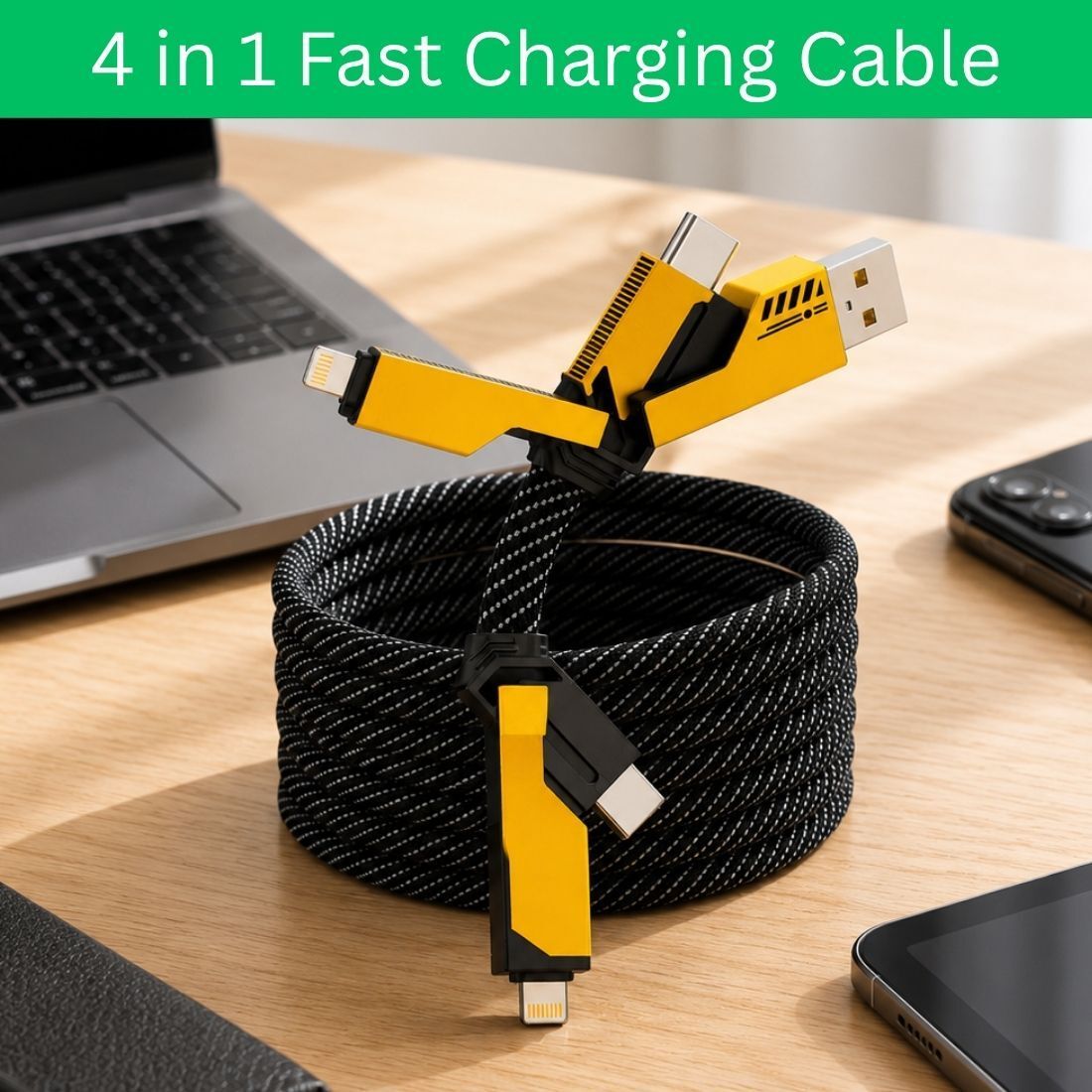 SYARA 4-in-1 Cable 1 m 4 in 1 Multi Function Fast Charging Cable for Android, iPhone & Other DeviceR38-image-26