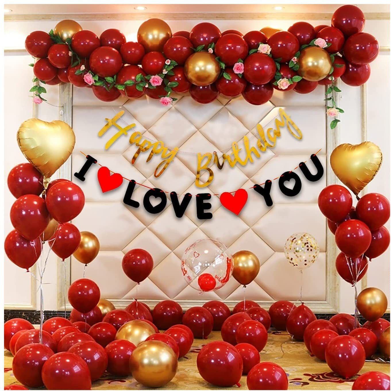 party midlinkerz Solid Love Happy Birthday Decoration kit - Decor Combo Pack Balloon-picture-15