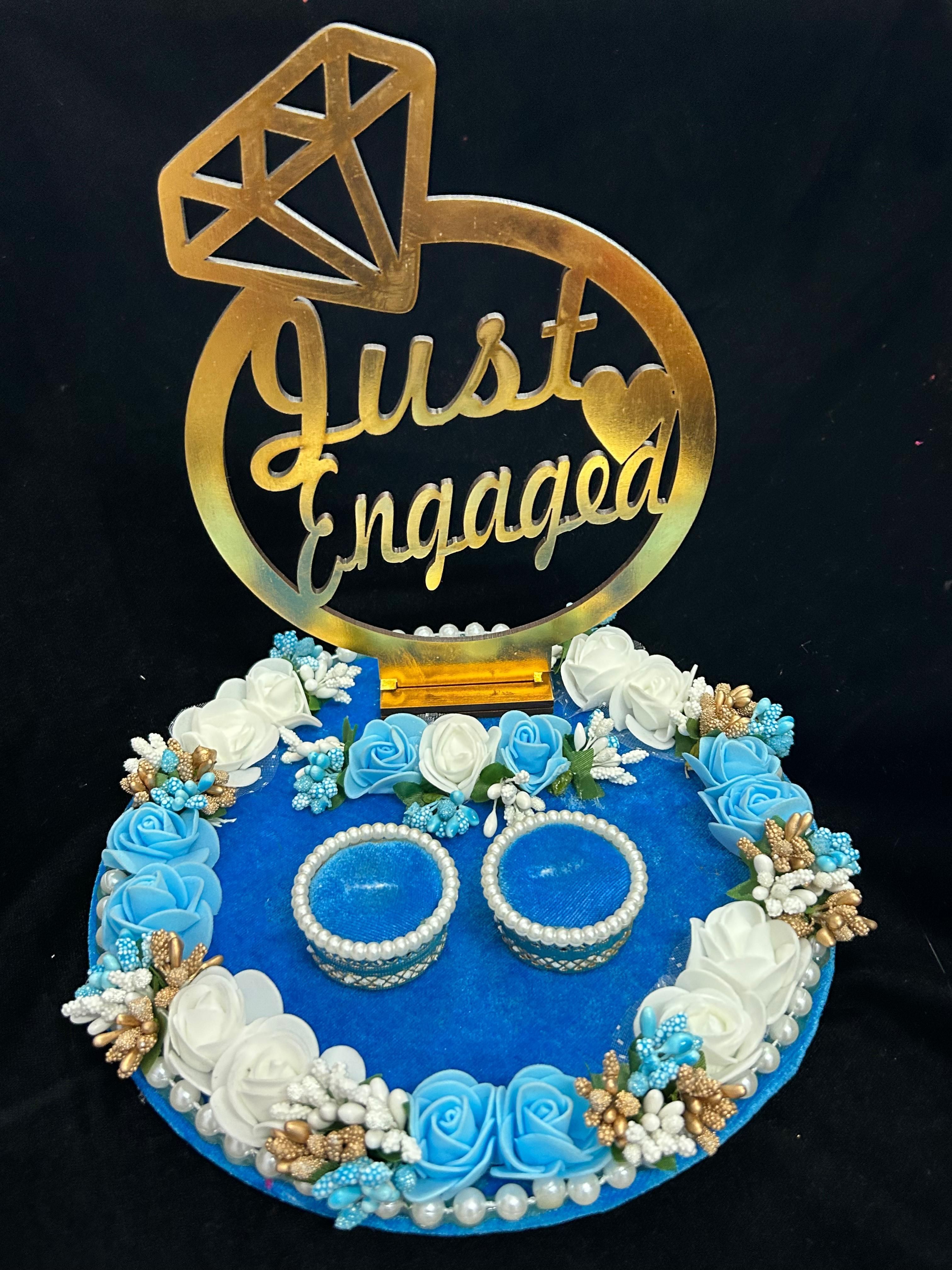 Engagement Ring platter with beautiful Floral work Wood Decorative Platter-image-26