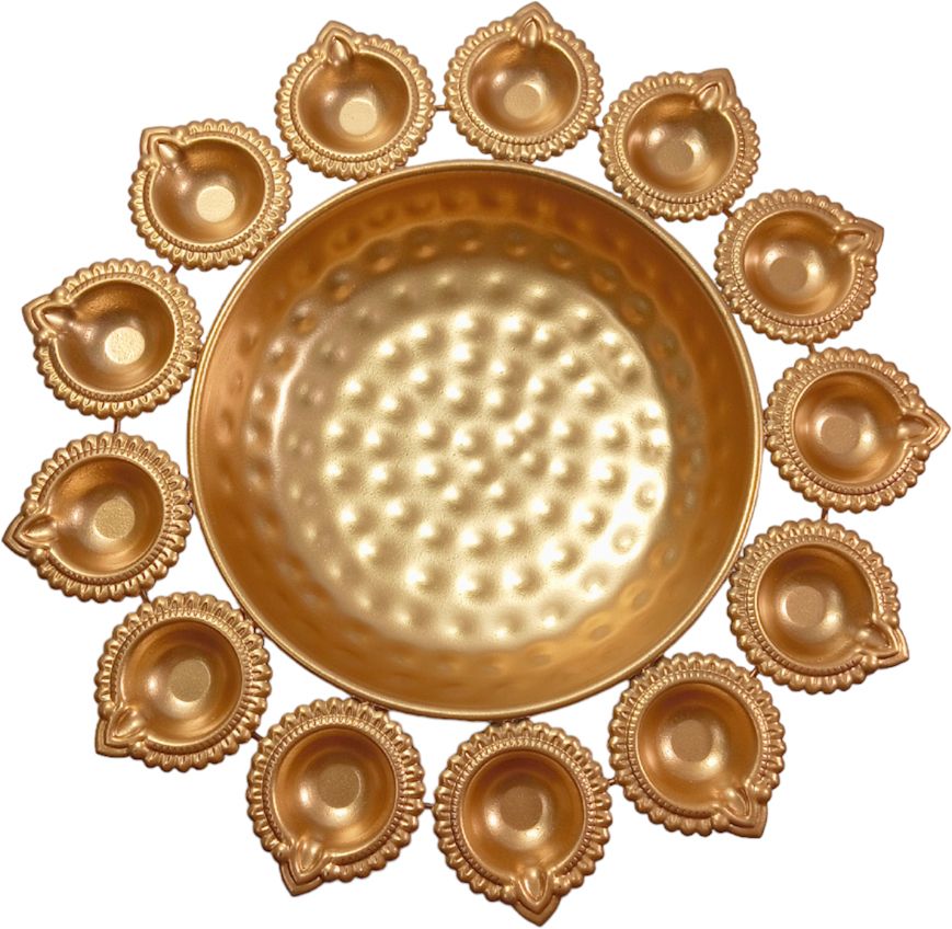 1Piece Diya Urli Bowl for Floating Flower and Candle Iron Decorative Platter-image-13