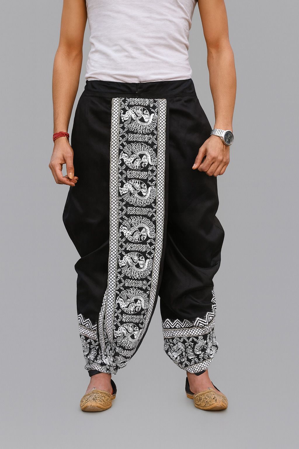 Chandra Ready-to-Wear Printed Dhoti Pant for Men Woven Men Dhoti-image-12