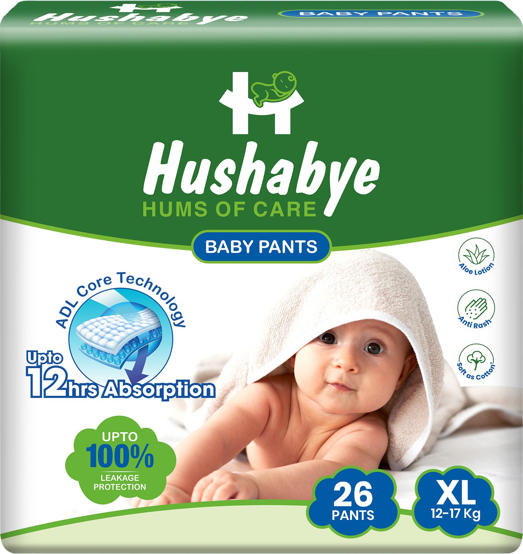 hushabye Baby Diaper Pants with Aloe Lotion, Anti-Rash | Extra Large(12-17kg), Pack Of 1 - XL-picture-16