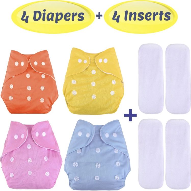 kogar Washable Reusable Adjustable cloth Nappy For New Born ( Diaper+4 Insert)-picture-24