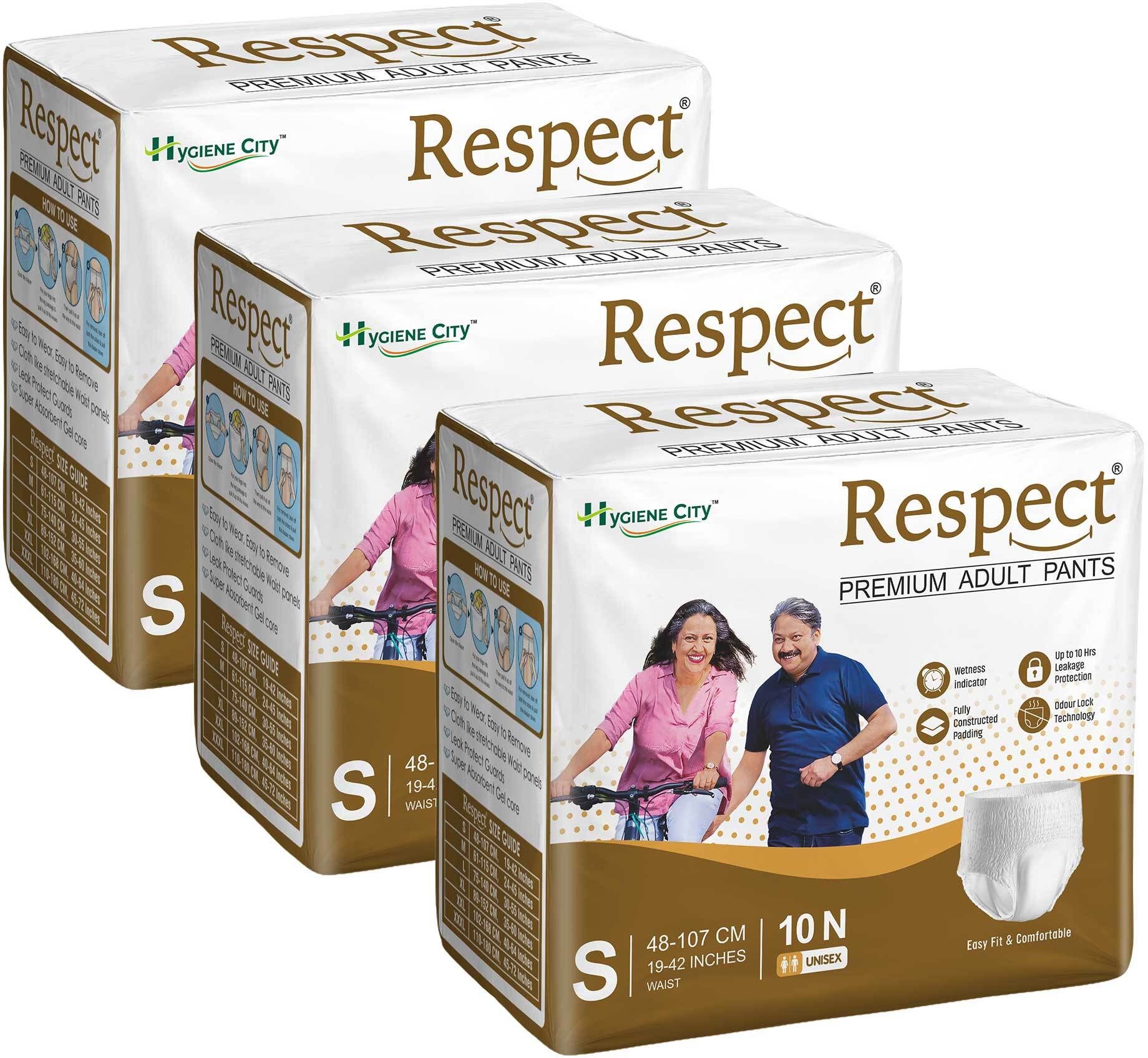 Unisex Pull-Up Pants, 10hrs Absorption | Waist Size (19-42inch) | Pack of 3 - S-image-25