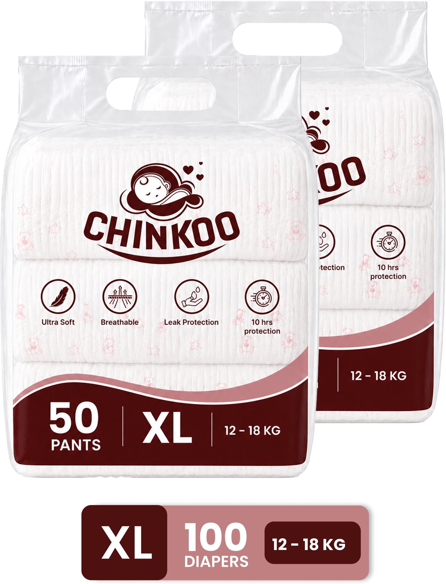 Extra Large Pull-up Diapers |12-18 Kg|Up to 10 Hrs Protection Soft Elastic Waist Pant Diapers - XL-image-22