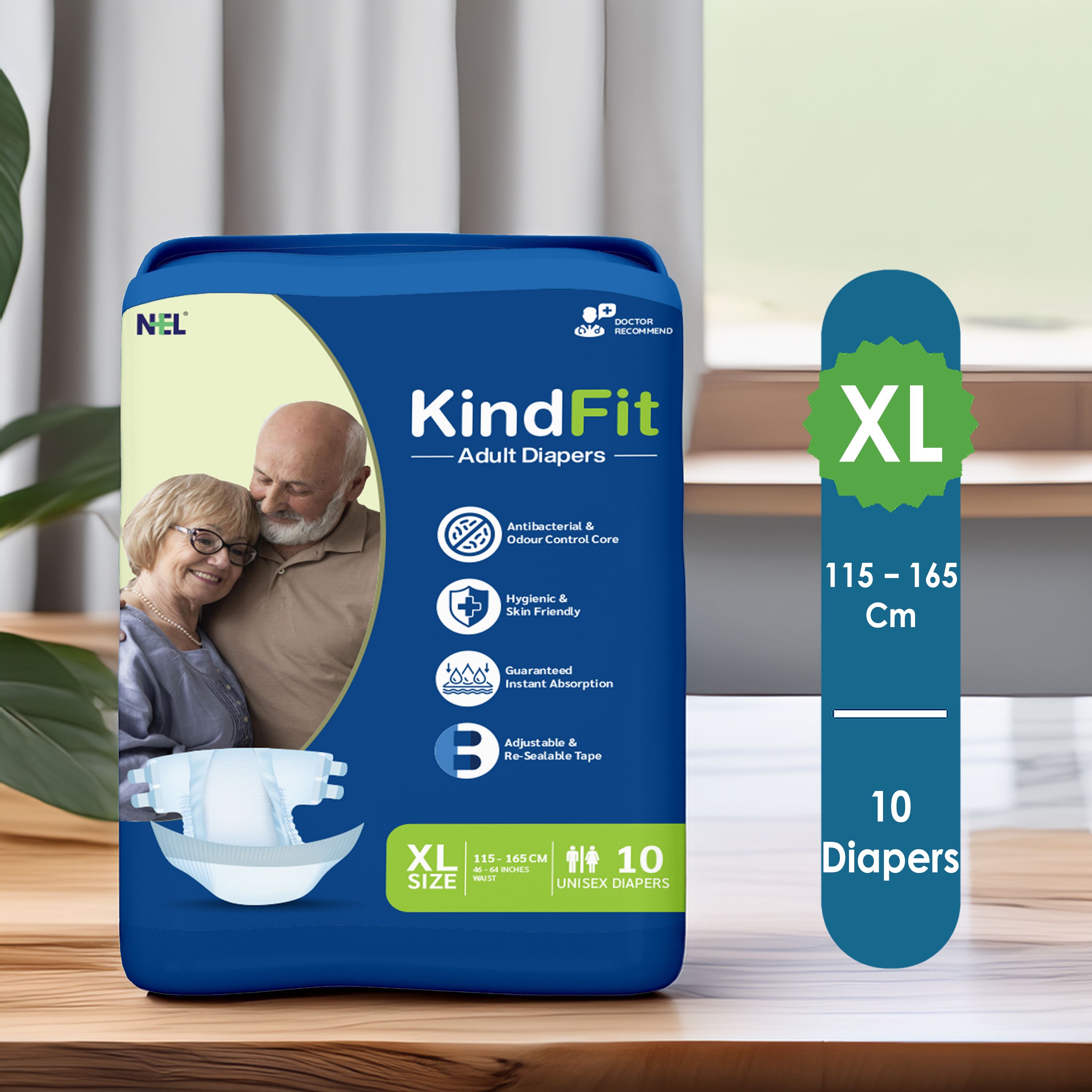 kindfit Adult Diaper Open Tape Style | Extra Large | Leak Guard Protection | Pack - 1 Tape Diapers - XL-picture-13