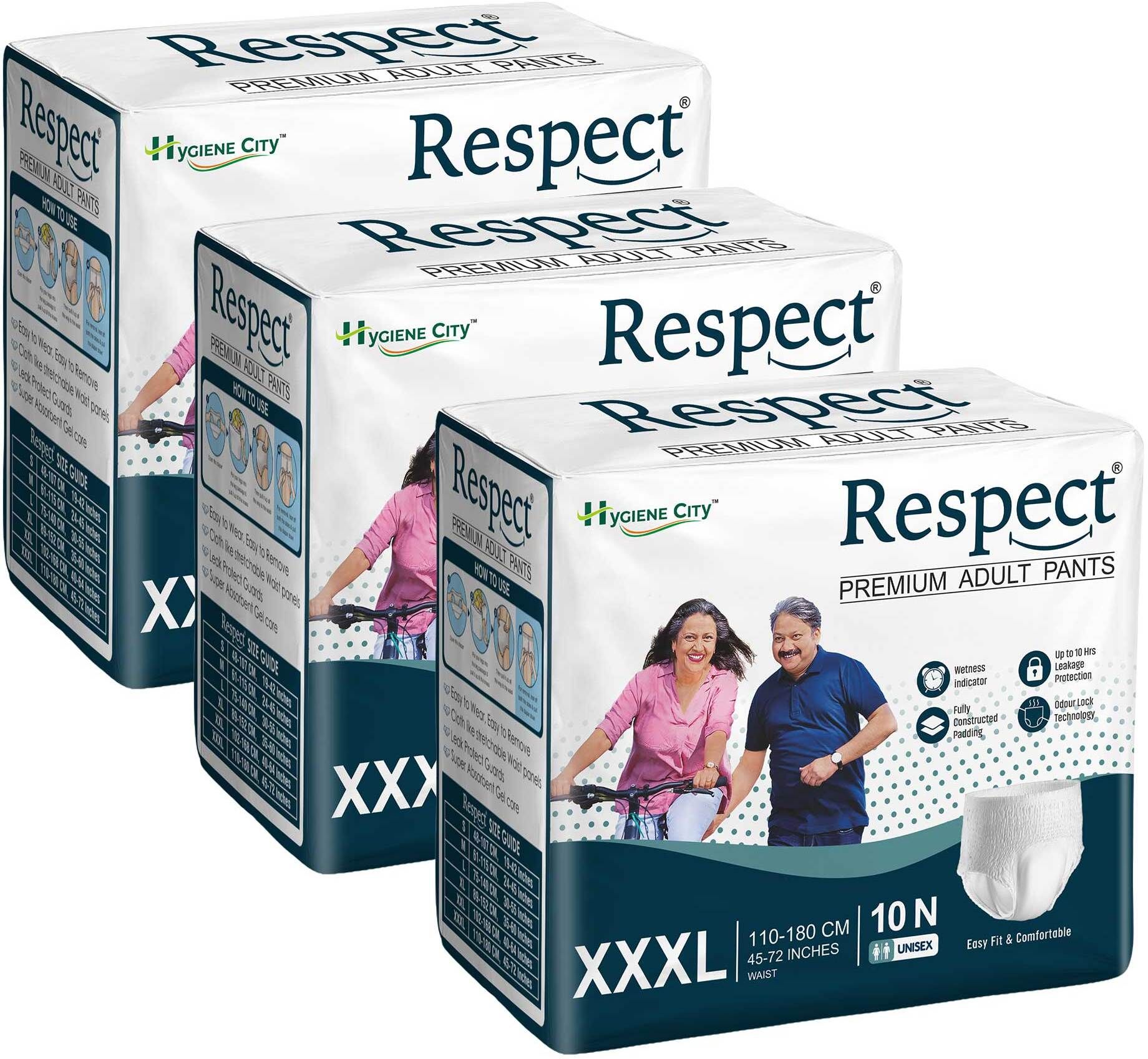 Unisex Pull-Up Pants, 10hrs Absorption | Waist Size (45-72inch) | Pack of 3 - XXXL-image-18