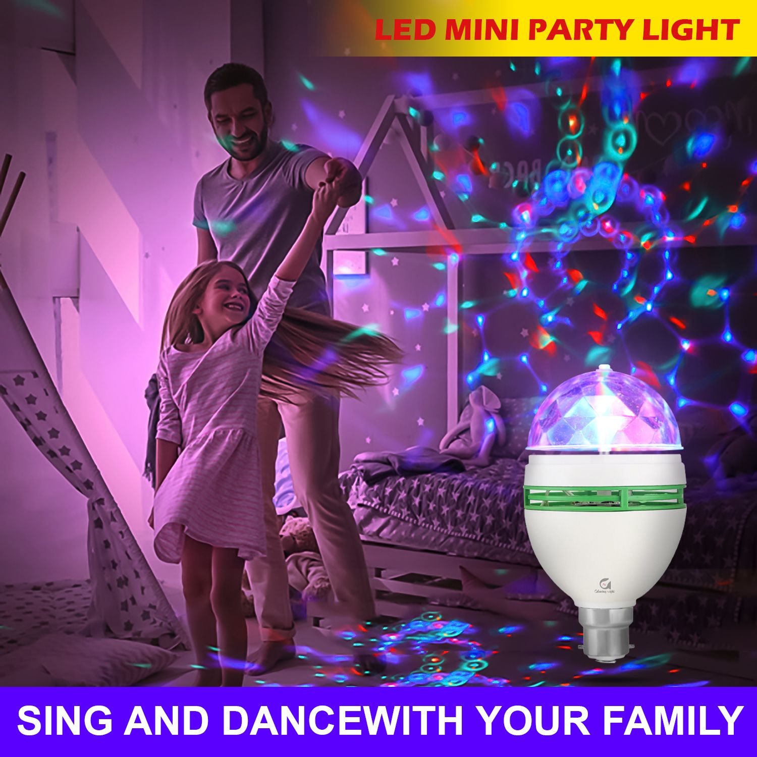360 Degree LED Lamp 3W RGB Projector Crystal Auto Rotating Color Changing Lamp Single Disco Ball-image-17