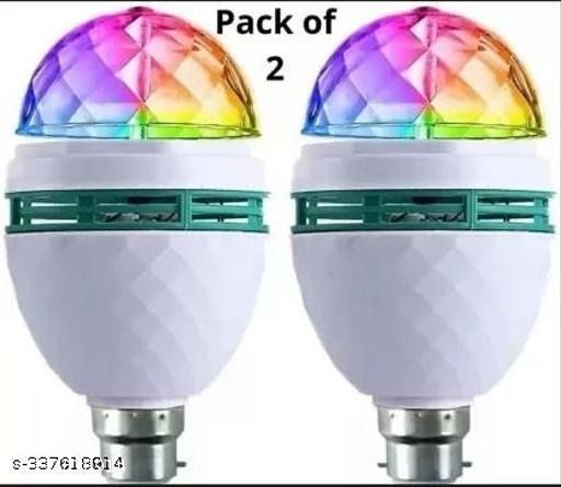 gold nation Multi-Color LED Rotating Disco Party Bulb Rotating LED Disco Light Bulb 2 Pcs Disco Ball Set-picture-2