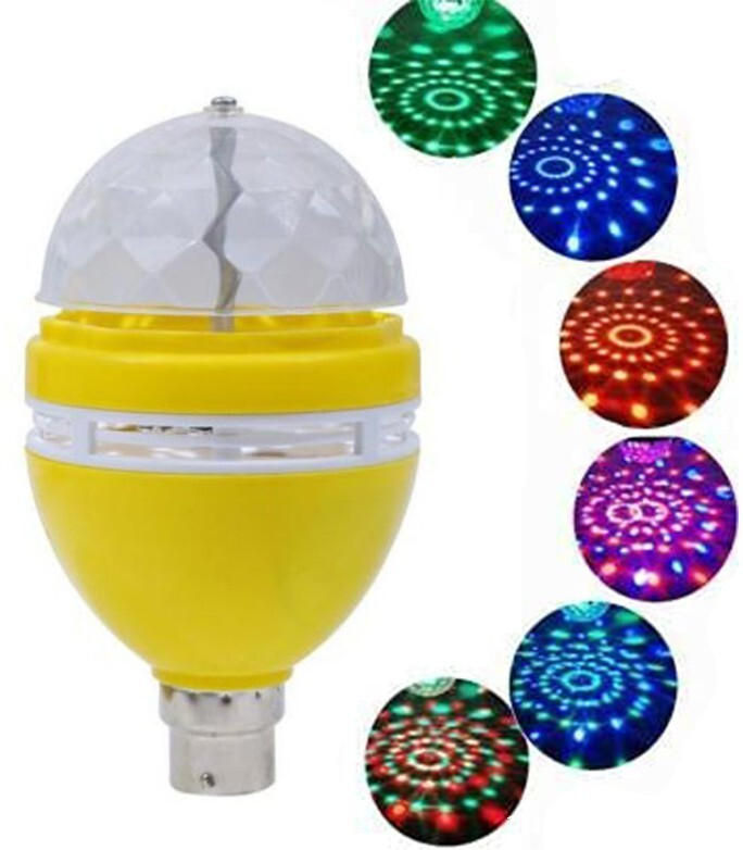 hiru ™ Rotating Bulb Magic Disco LED Light for Party Crystal Stage Light Single Disco Ball image 1