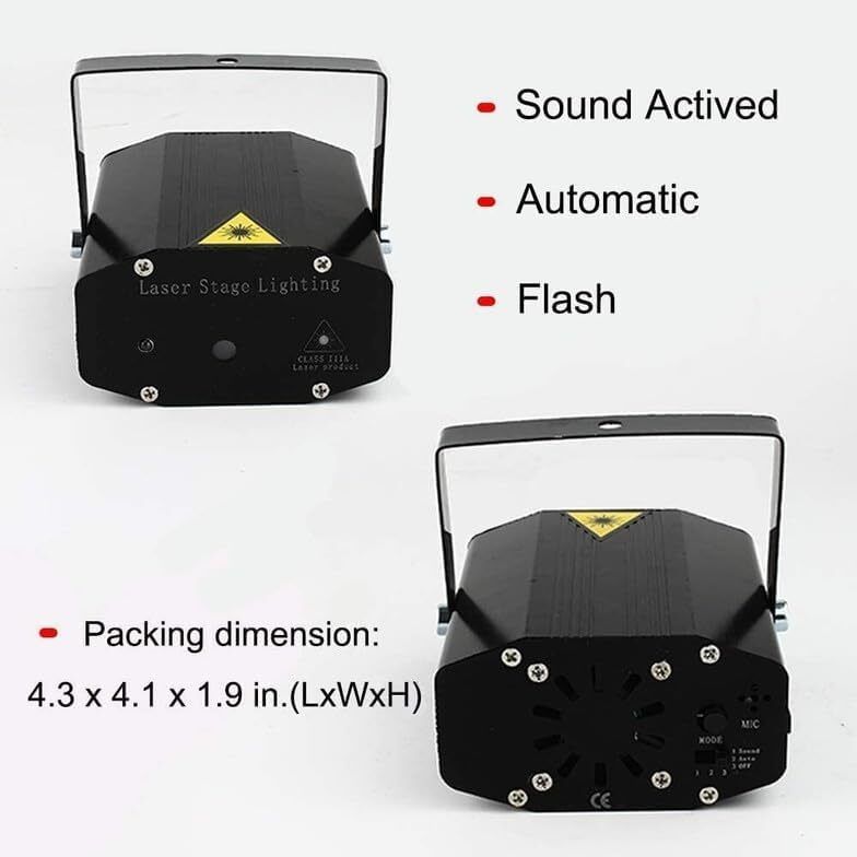 Mini Laser Projector Light Featuring Sound-Activated Disco Ball CX18 Dual Disco Ball-image-22